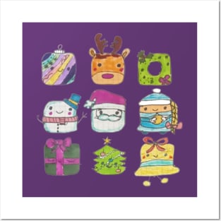 Cute Pack of New Year Symbols Posters and Art